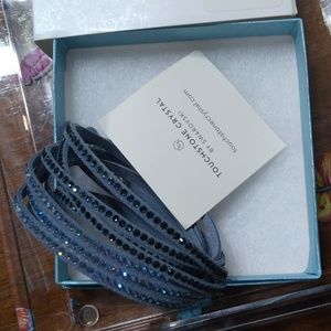 Denim Wrap Bracelet by Touchstone Crystal By Swarovski NIB